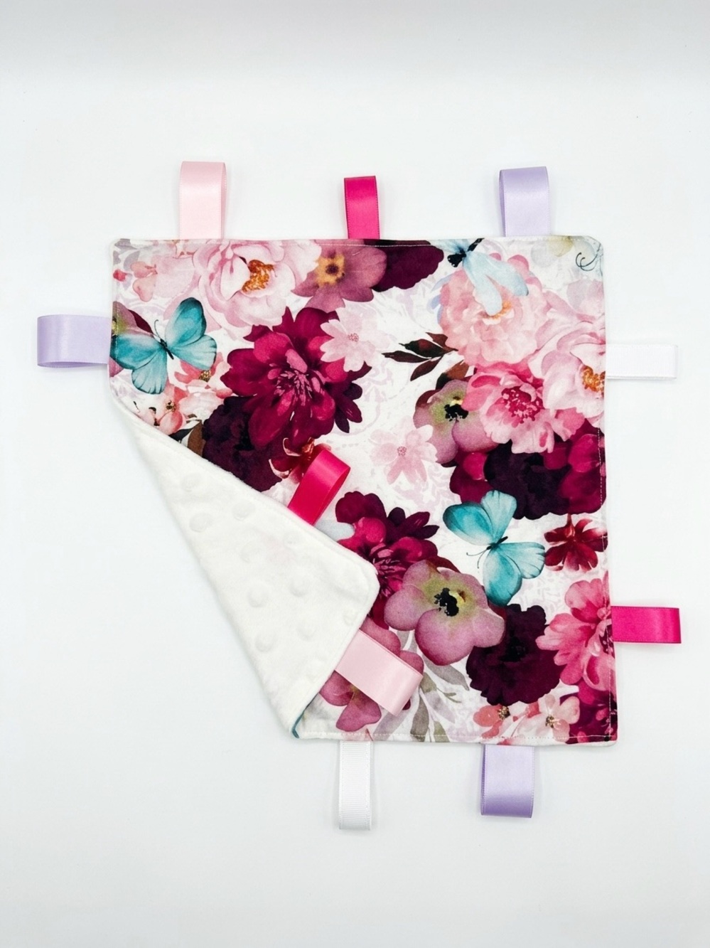 Handmade Floral Sensory Lovey – Heirloom Quality Baby Security Blanket